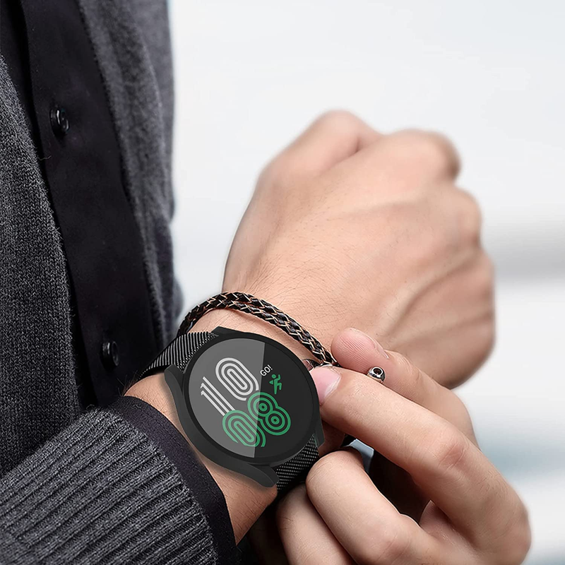 Glass + Case para Samsung Galaxy watch 5 4 44mm 40mm Accesorio PC all-around Anti-caída parachoques cubierta watch5 watch4 Protector de pantalla_voghion.com