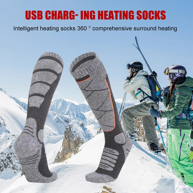 Calcetines térmicos recargables para hombre y mujer, para deportes al aire libre, para invierno, para calentar los pies, para deportes, esquí_voghion.com