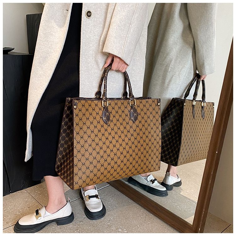 grande capacità tote bag nuova borsa per la spesa retrò leggera borsa di lusso per pendolari borsa a tracolla portatile_voghion.com