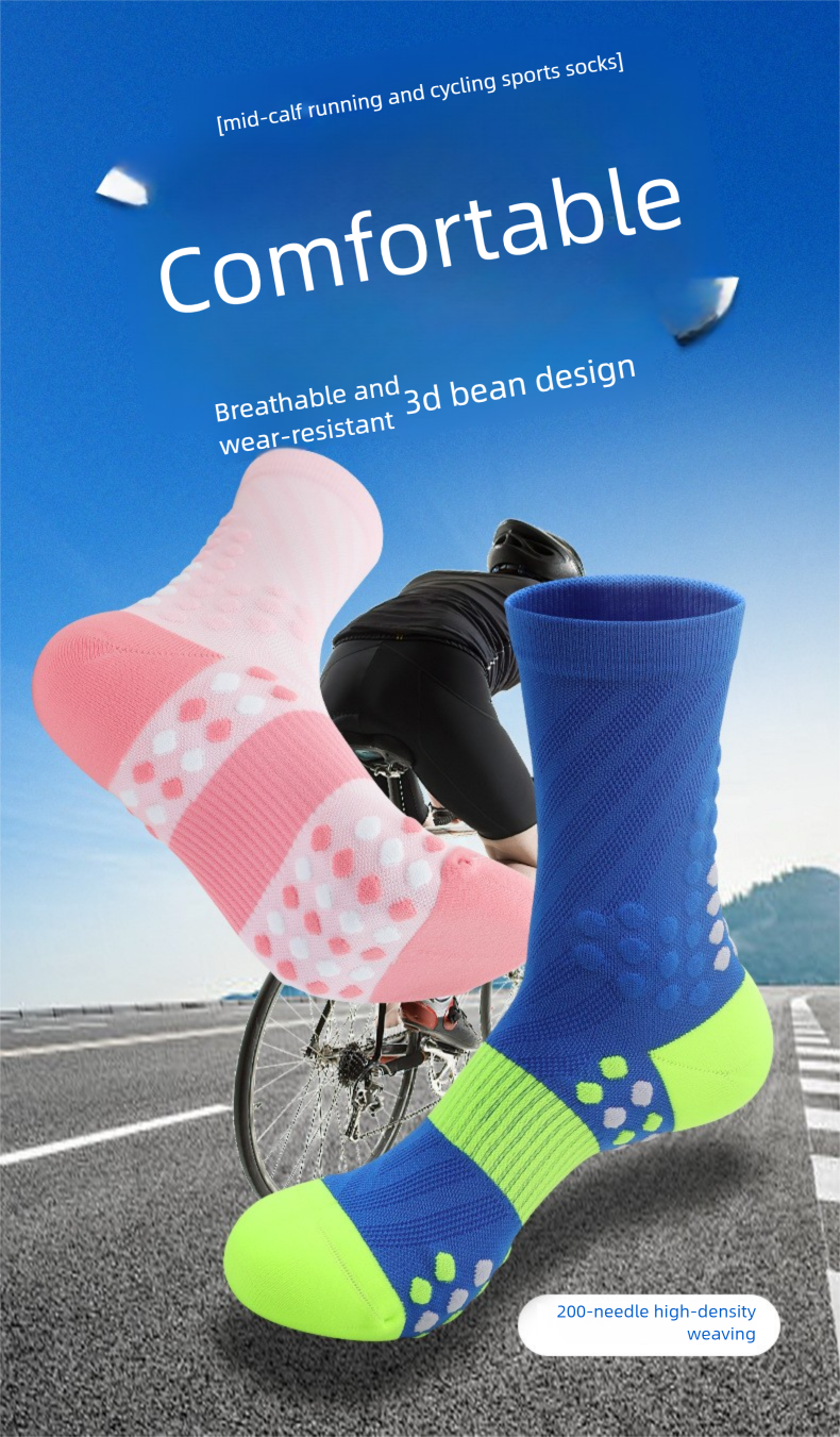 Compressione professionale per maratona, corsa, fasciatura alta, per uomini e donne, sport a metà polpaccio, traspiranti, assorbenti del sudore, ciclismo_voghion.com