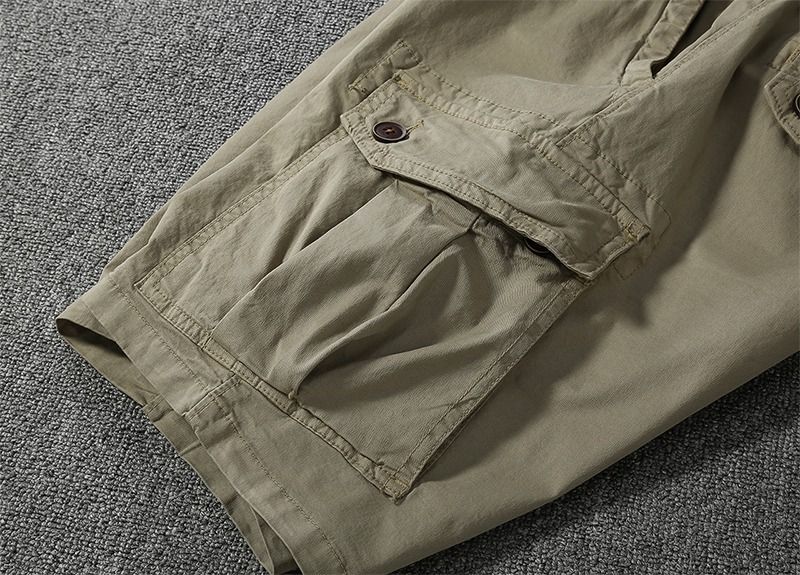 Herrenbekleidung Outdoor-Arbeitsshorts Sommer-Casual-Cargo-Shorts mit mehreren Taschen Bequemer Baumwollstoff Gerade Passform für den täglichen Gebrauch_voghion.com