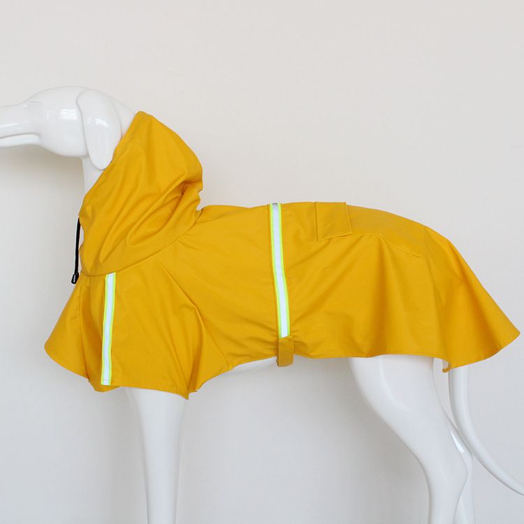 Large Cape Style Reflective Strip Pet Windproof Rainproof Dog Hooded Raincoat_voghion.com
