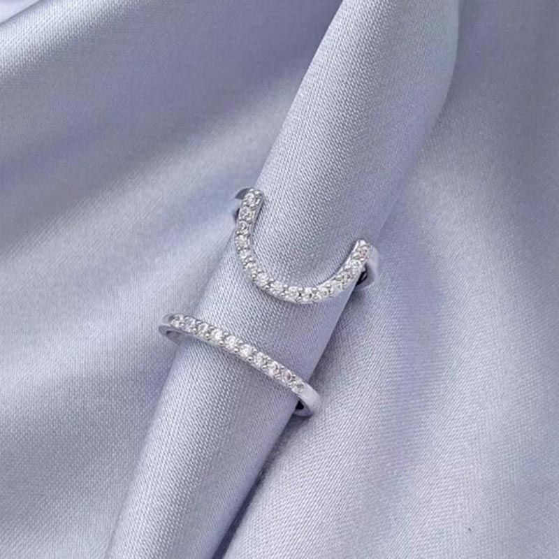 Pronto Stock Unghie Crytal Geometrico Regolabile Anello per Donna Moda Coreana Donna Anello da Dito Fidanzamento Gioielli da Sposa_voghion.com