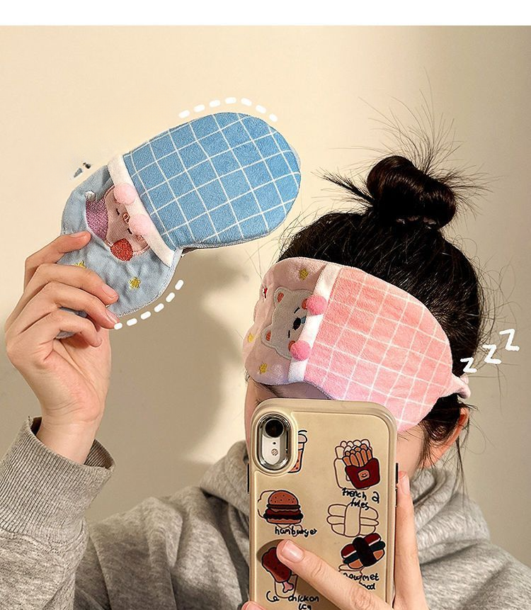 Plush Sleep Mask For Students, Cute Cartoon Funny Mask, Relieves Fatigue, Aids Sleep, Nap, Sleeping, Special Eye_voghion.com