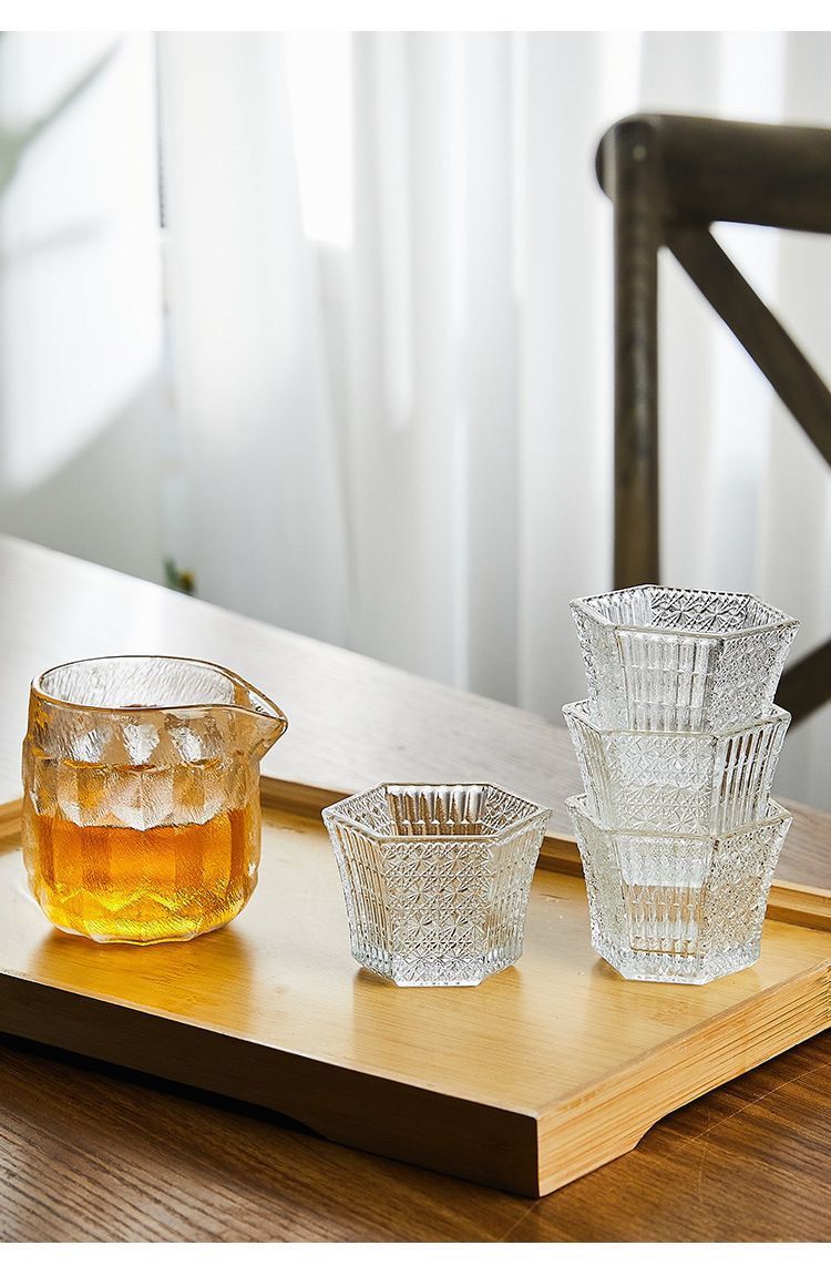 Japanese Ishizuka Tsugaru Hexagonal Crystal Glass Tea Tasting Whiskey Sake Single Master Cup_voghion.com