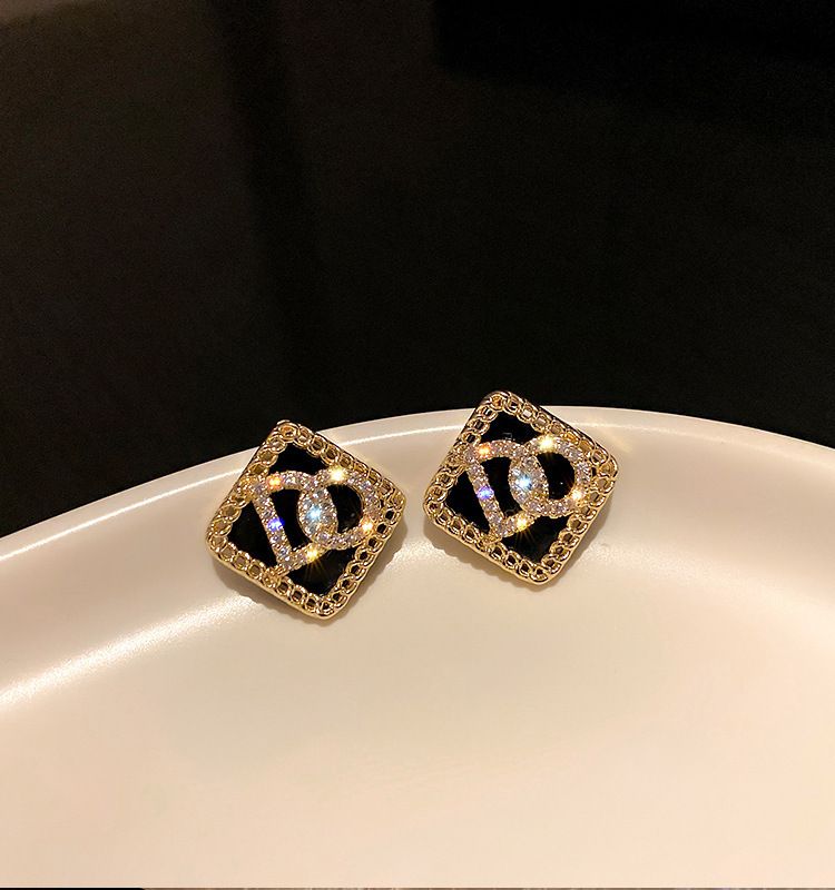 Damtillbehör Diamantuppsättning enkel temperament design sense trend örhängen örhängen_voghion.com