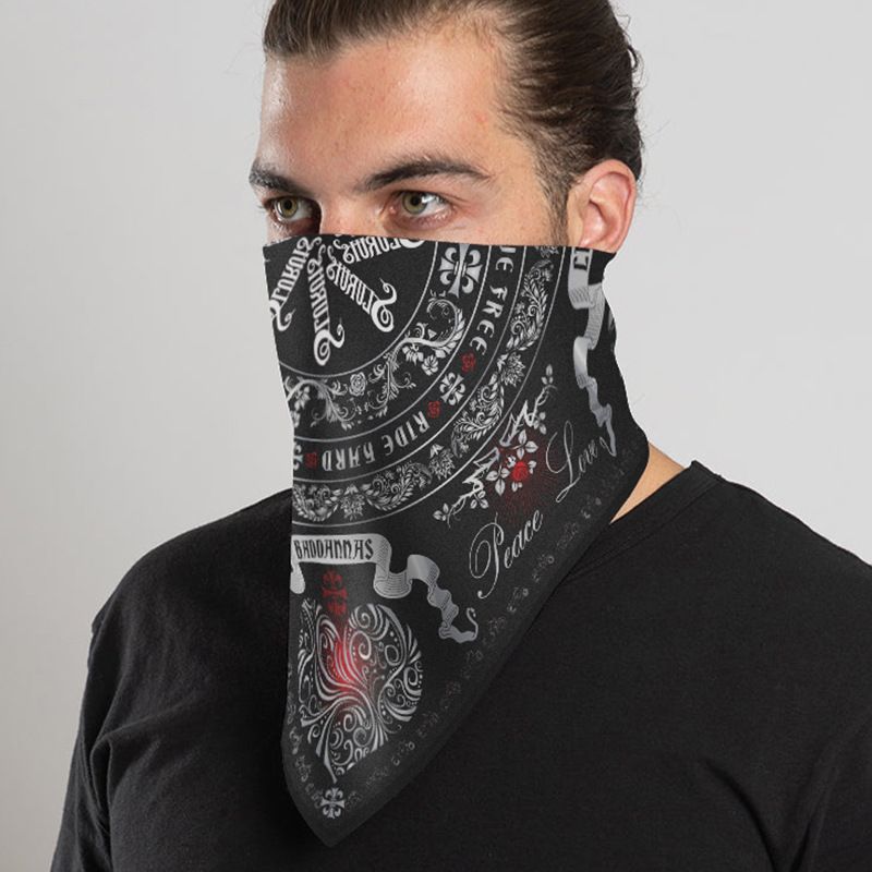 LazyZoom Cashew Flower Square Scarf Motorcycle Harley Biker Riding Face Mask Hip-Hop Headscarf Quick-Dry Thin Style_voghion.com