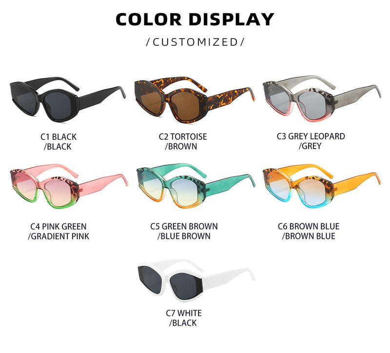 Polygonal Cat Eye Sunglasses - Personalized Stitching & Gradient Color (2025 Trendy INS Style, Fashion)_voghion.com
