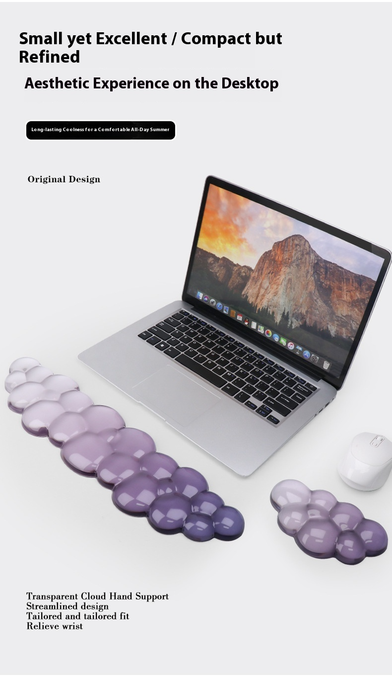 Cloud Keyboard Hand Rest Silicone Transparent Wrist Rest Gradual Change Mouse Pad Office Mouse Hand Rest_voghion.com