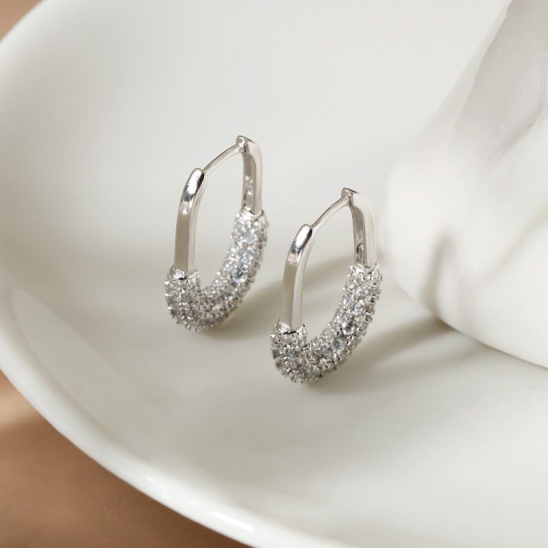 Orecchini in argento sterling con zirconi intarsiati, orecchini in gypsophila, semplici orecchini alla moda in stile Instagram, orecchini in stile coreano, senso di alta qualità_voghion.com