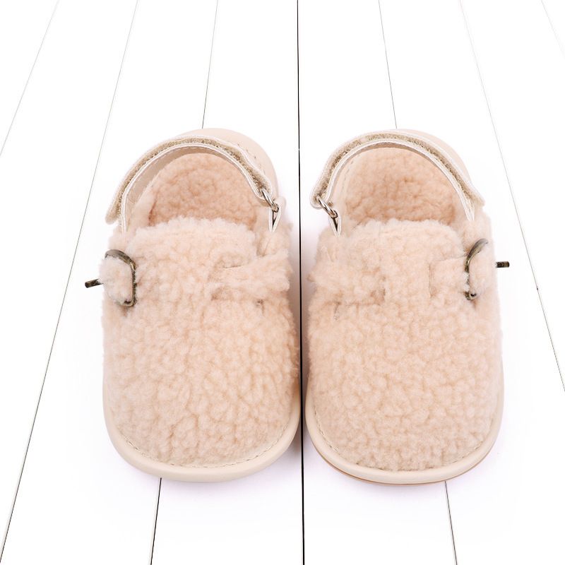 Autumn and winter new lamb wool walking 0-12 months Velcro baby hairy shoes BNB3132_voghion.com