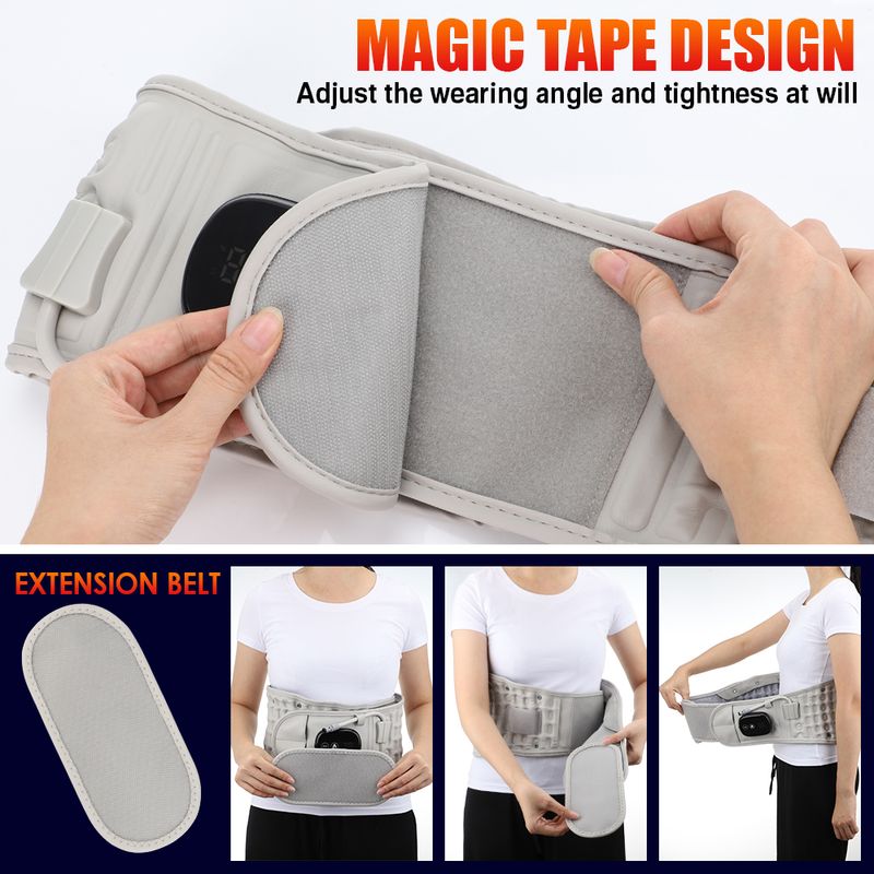 Iatable Red Light Aquecimento Vibração Massagem Airbag Costas Cintura Suporte Cinto Abdômen Ferramentas de Alívio Da Dor_voghion.com