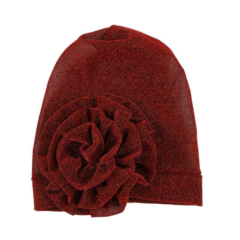 Bright Silk Flower Turban Hat Extra Large Flower Turban Hat Muslim Hidden Hair Baotou Hat_voghion.com