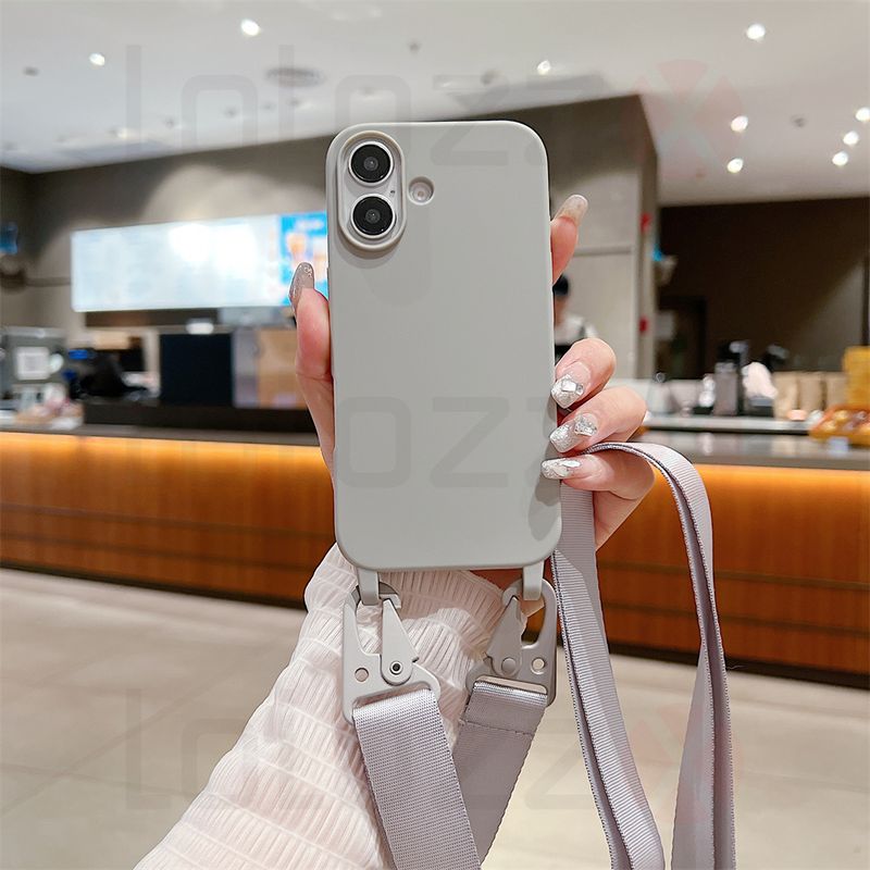 Luxury Crossbody Necklace Cord Strap Case For iPhone 16 15 14 12 11 13 Pro Max XR X XS 7 8 Plus Soft Shockproof Protection Cover_voghion.com