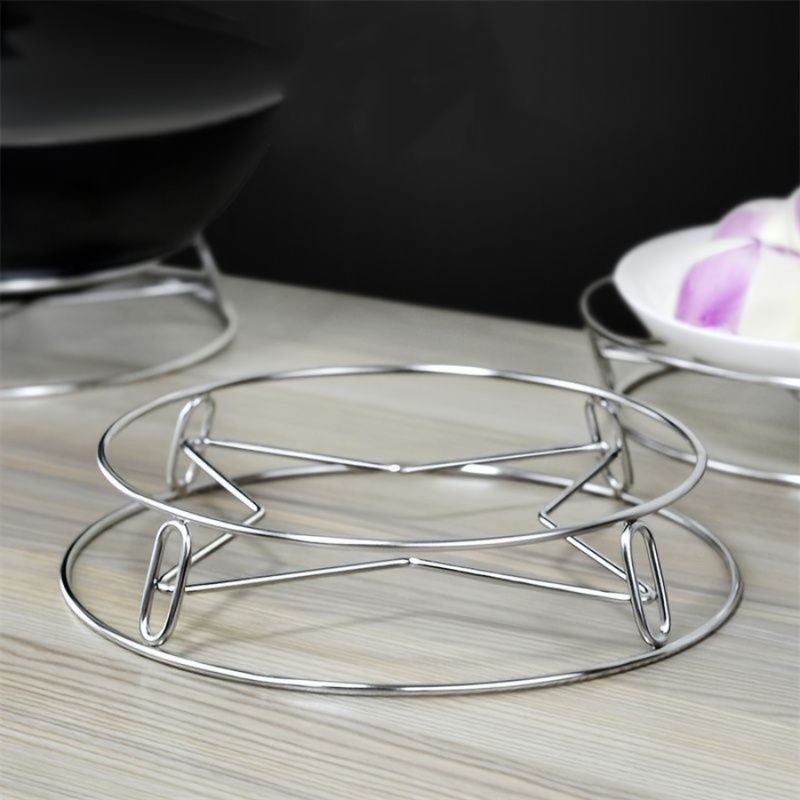 Supporto isolante in acciaio da cucina per pentole; Supporto per vapore in acciaio inox antiscottatura per pentole 1 pz; Cuscinetto; Calore_voghion.com