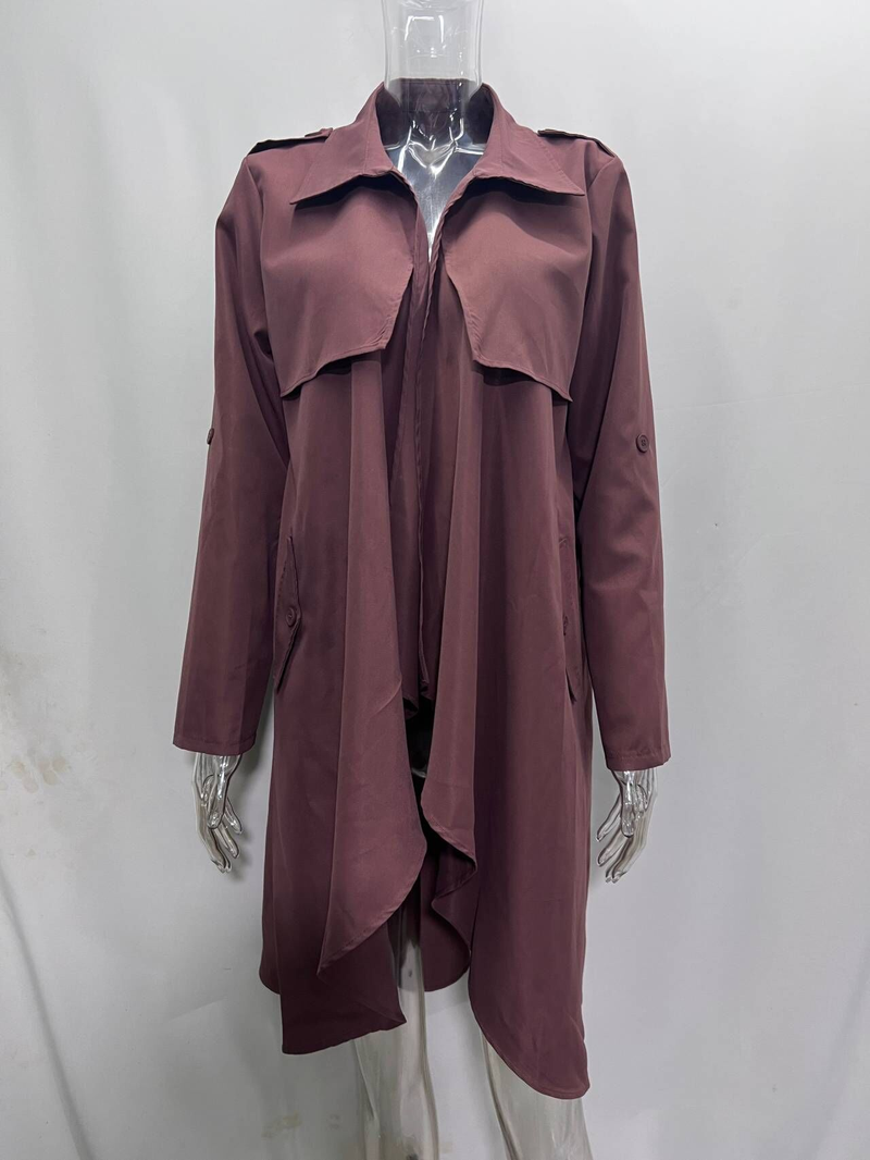 Trench a maniche lunghe cardigan moda donna_voghion.com