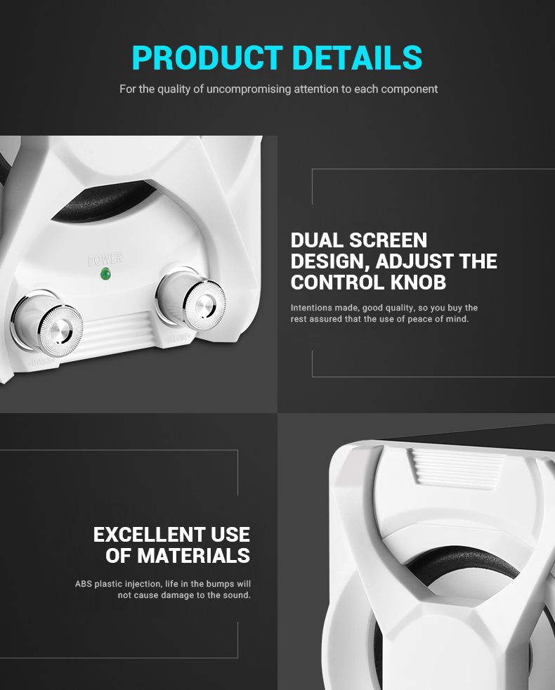 USB + AUX vadu datora zemfrekvences skaļruņu komplekts 5W + 3W * 2 basu pastiprināšanas stereo 2.1 datoram un tālrunim, skaļrunis_voghion.com