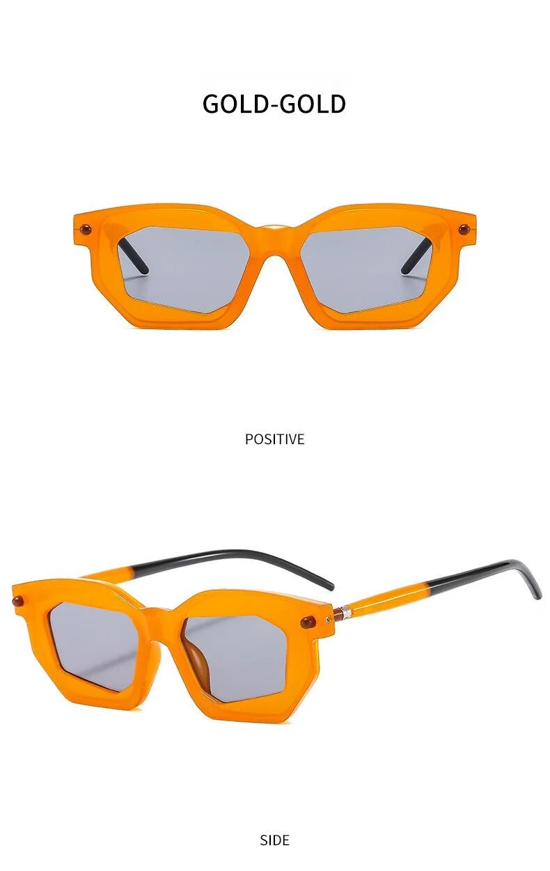 Nei Sonnebrëller, Onregelméisseg Sportsfaarf passende Sonnebrëller, Modern Männer a Frae Honnert Tower Modesch Retro Sonnebrëller, Textur Brëller_voghion.com