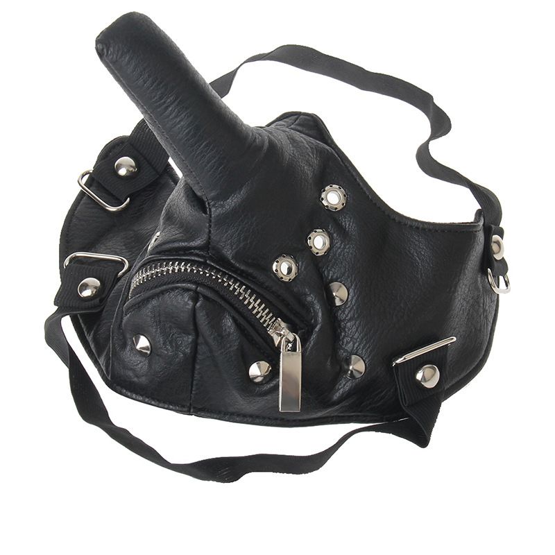 Unique Street Style With Zipper Nose Punk Cosplay Funny Face Head-Mounted Mouth Mask_voghion.com
