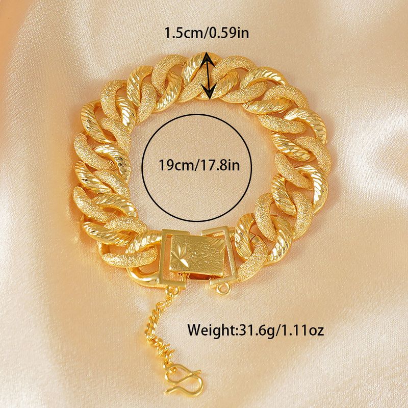 Pulseira luxuosa de corrente cubana fosca banhada a ouro para mulheres, estilo hip-hop, adequada para casamentos e glamour diário_voghion.com