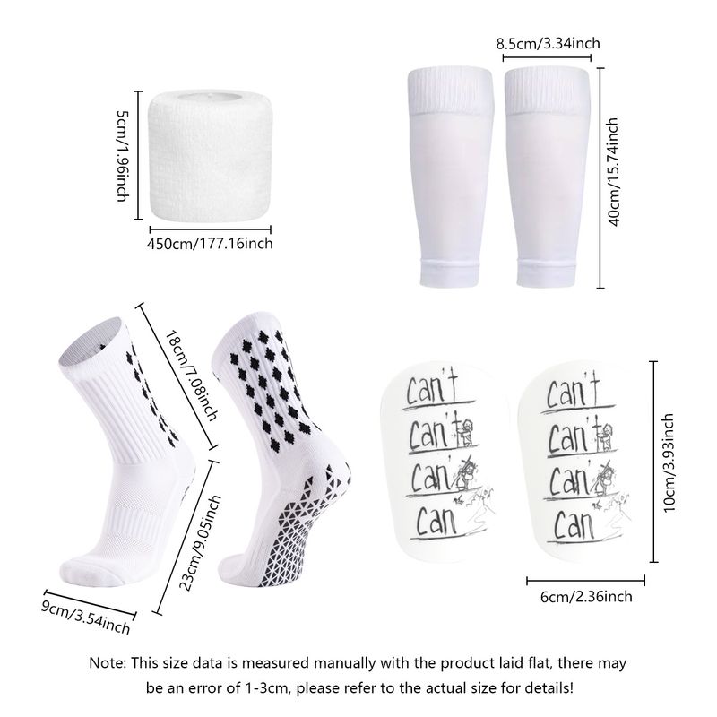 Set sportivo da calcio con parastinchi, calzini da calcio adesivi, calzini lunghi, parastinchi e cinturini_voghion.com