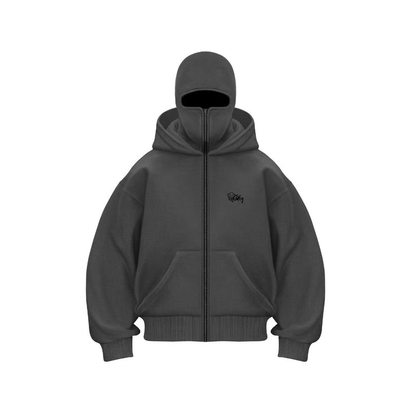 Übergroßer Unisex-Kapuzenpullover mit Reißverschluss – Streetwear mit Grafikdruck für den Winter und zwei Kapuzen (S–XXL, schweres Polyester, lockere Passform für Männer und Frauen)_voghion.com