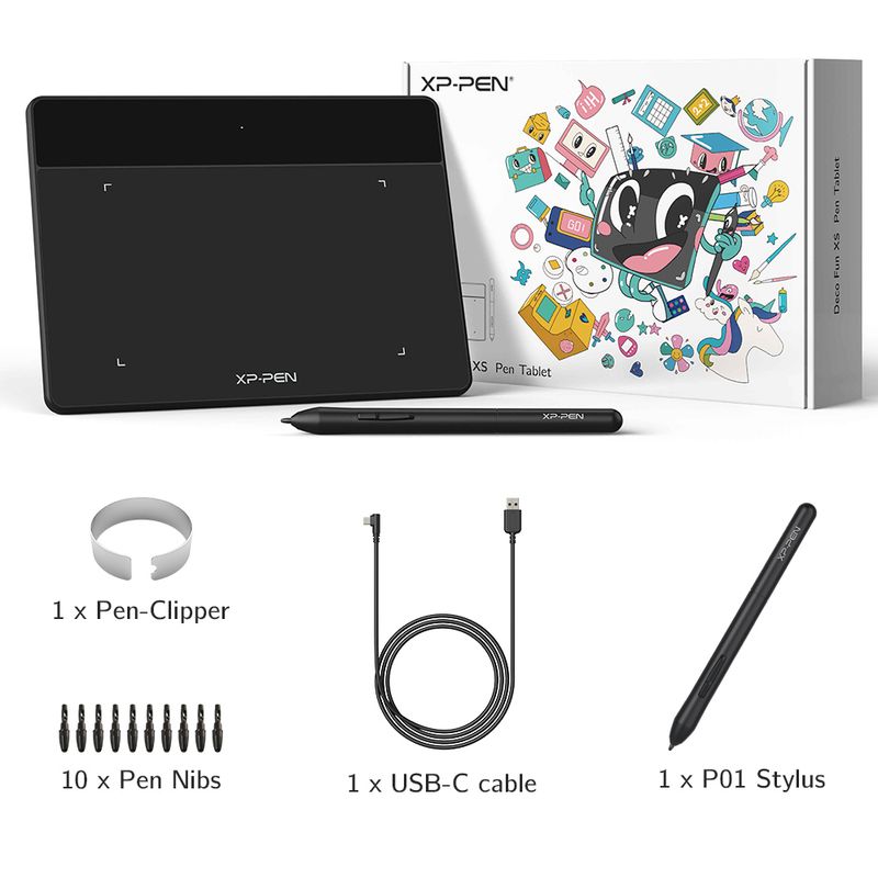 XP Pen Deco Fun XS Digital Drawing Graphics Tablet 4 Inch Art Signature Online Education For Windows Android Linux_voghion.com