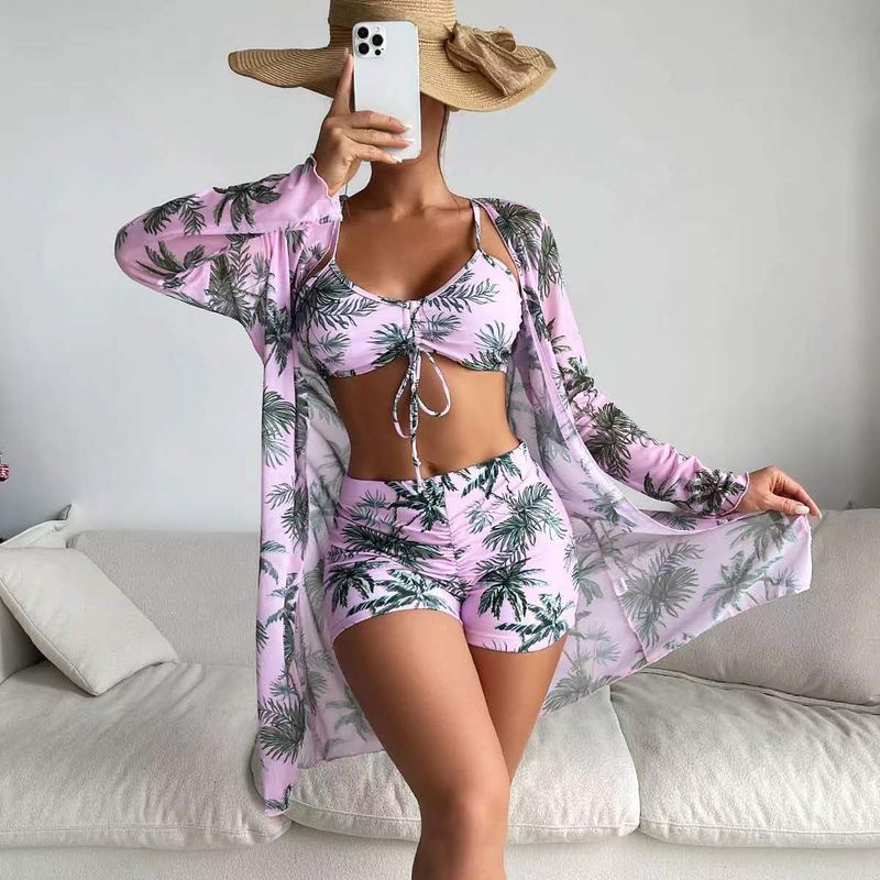 Mingyi New Multi-color Mesh Cover-up Fashion Sexy Three-piece Set With Leg-length Pants Women's Swimsuit_voghion.com