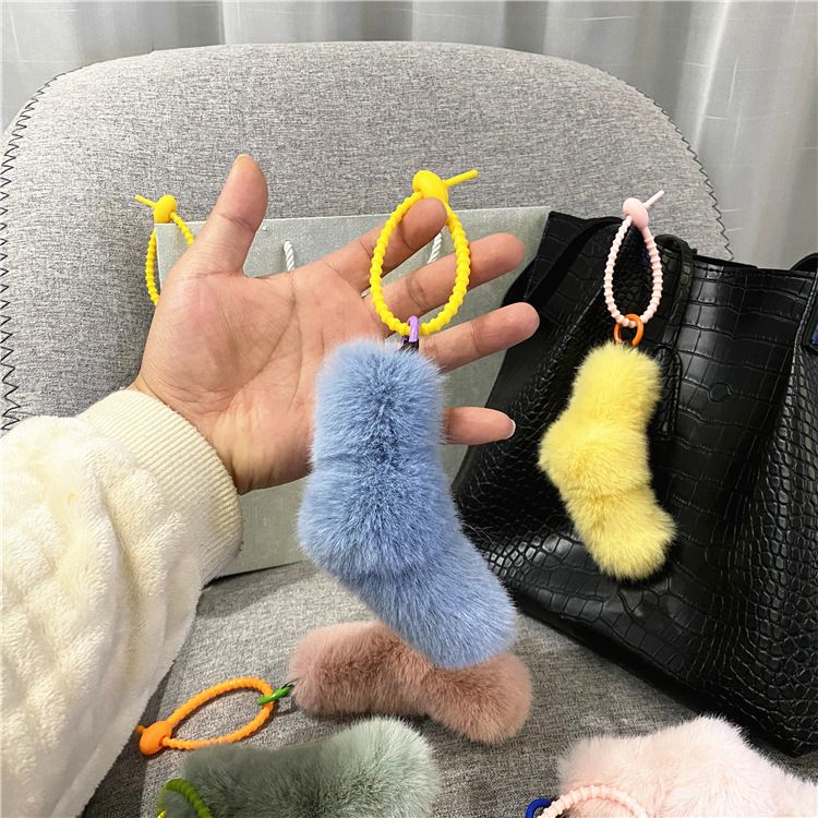 Taschenanhänger, gedrehter Knoten, süßes Mädchen, Süßigkeitenfarbe, Plüsch, Auto-Schlüsselanhänger, Taschenanhänger, Handyhülle, Zubehör, Geschenk_voghion.com