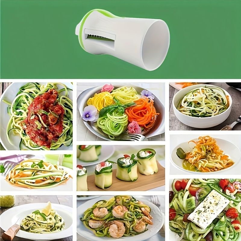 Juego de cortador en espiral de acero inoxidable: cortador manual de frutas y verduras, adecuado para pepinos, zanahorias, etc. Adecuado para cocinas familiares y restaurantes_voghion.com