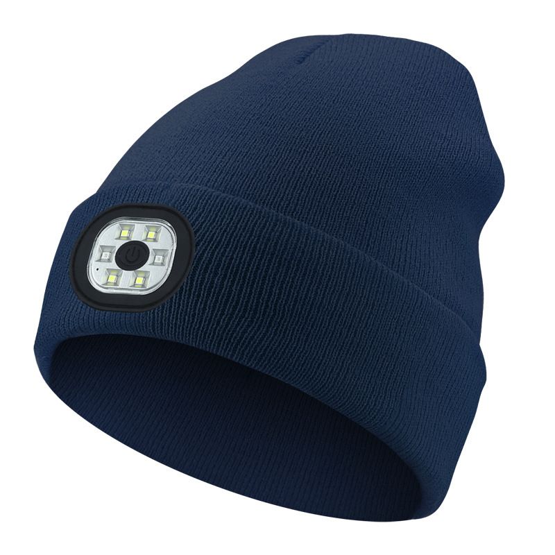 removable and rechargeable LED luminous lighting hat Bluetooth music knitted hat_voghion.com