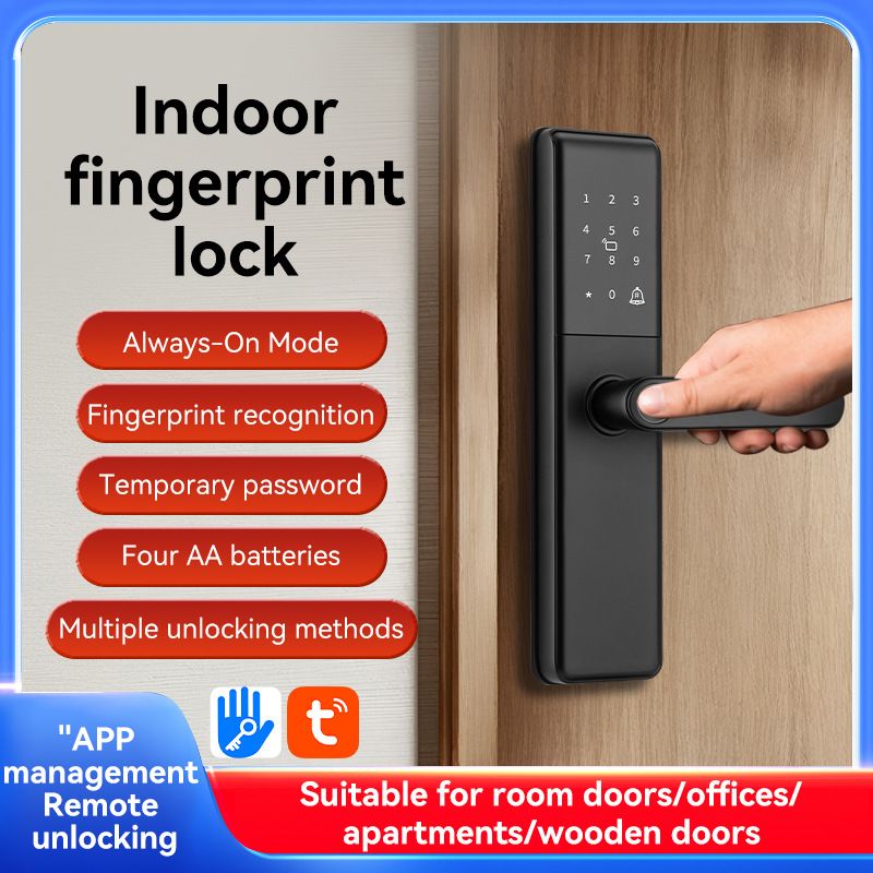 New S851 Hot-Selling One-Handle Indoor Door Lock Tuya App Control With Fingerprint Password Card Smart_voghion.com