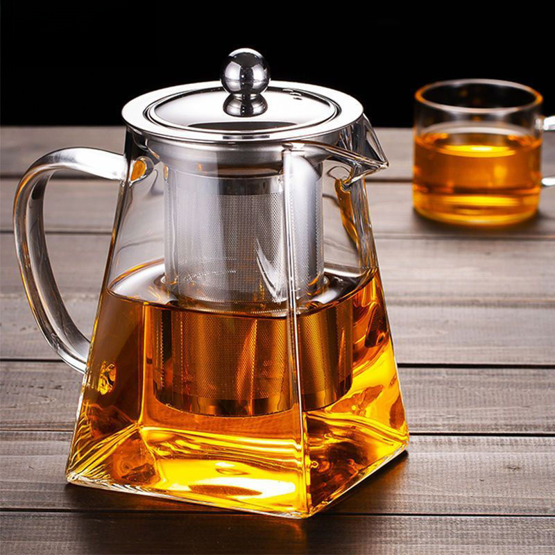 Teapot Household Filter Thickened Glass High Temperature Resistant Flower Pot Black Maker Kung Fu Tea Set_voghion.com