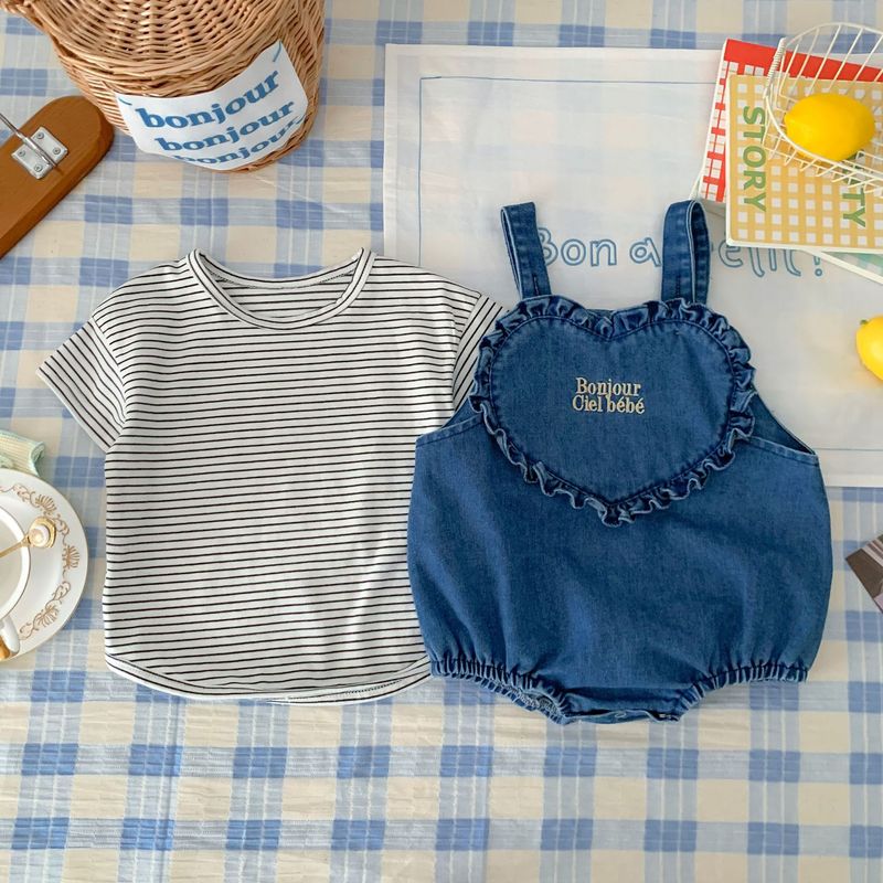 Korean style summer clothes, soft denim straps, buttocks, western-style baby and cute jumpsuit for outdoor wear_voghion.com