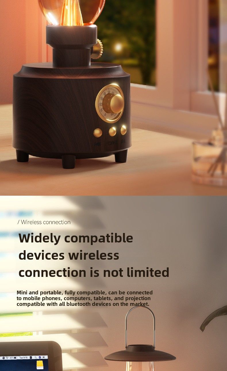 Altoparlante lampada retrò - Connettività Bluetooth, design classico della lampada a cherosene, impermeabile IPX4, scheda TF supportata, con batteria integrata per l'illuminazione_voghion.com