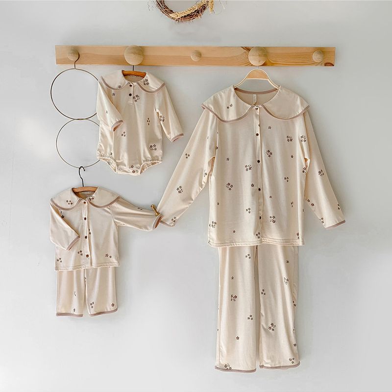 Pijamas para niños de estilo coreano Minicowmother, ropa de otoño e invierno para el hogar, ropa antibacteriana con aire acondicionado para bebés, traje para niños_voghion.com