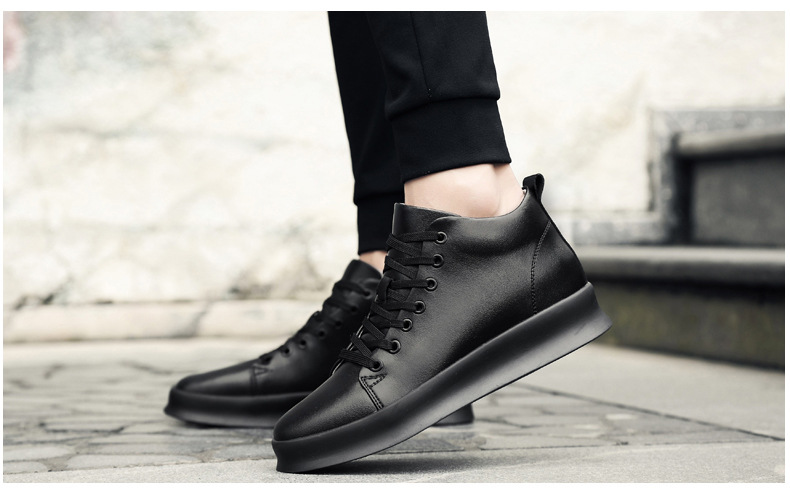 Scarpe con rialzo interno, scarpe casual da uomo con suola spessa, calde, alte, con punta alta, piccole scarpe bianche da uomo_voghion.com