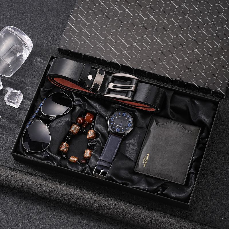 Set regalo di orologi da uomo, alla moda, nuovo, casual, al quarzo, con cintura retrò, portafoglio in PU, set da 5 pezzi_voghion.com