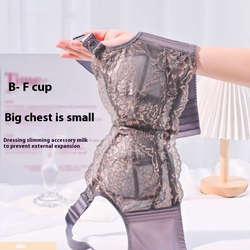 Large chest display, small without steel ring, thin design, gathered to prevent sagging, front button nursing bra cover_voghion.com
