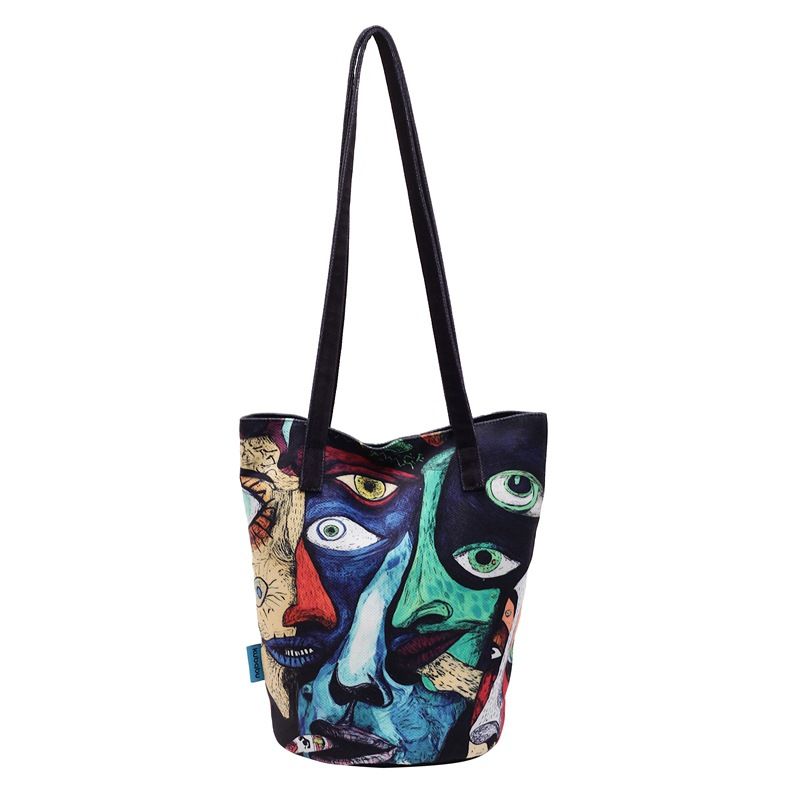 Borsa a secchiello patchwork con stampa leopardata, 2025, nuova borsa a mano di grande capacità, design di nicchia, borsa a tracolla alla moda per donna_voghion.com