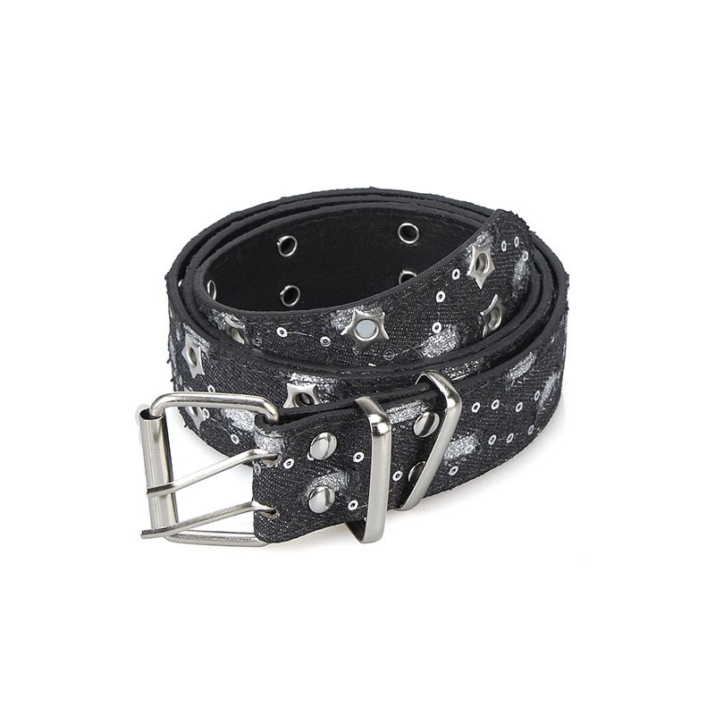 Punk-Stil Zweireiher Koreanische Version Jeans Mode Stern Dekoration Vielseitig Gürtel_voghion.com