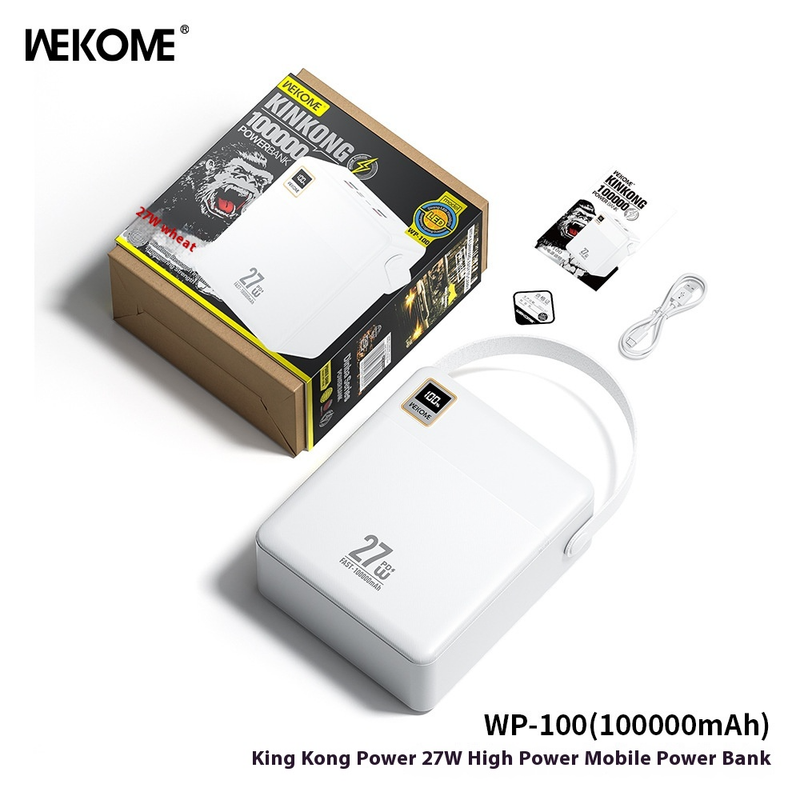 WEKOME Diamond Power Bank 100.000 mAh, tragbares 27-W-PD-Schnellladegerät mit LED-Licht, Notfall-Akkupack für den Außenbereich für Campingreisen, hohe Kapazität_voghion.com