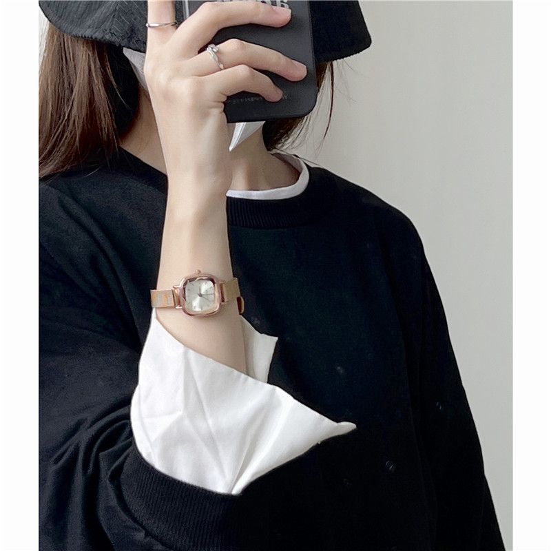 Women's Watches Small Candy Cube Women's Watch Simple And Thin Belt, Sentai Girls' Academy Style Retro Literary Lady's Watch_voghion.com