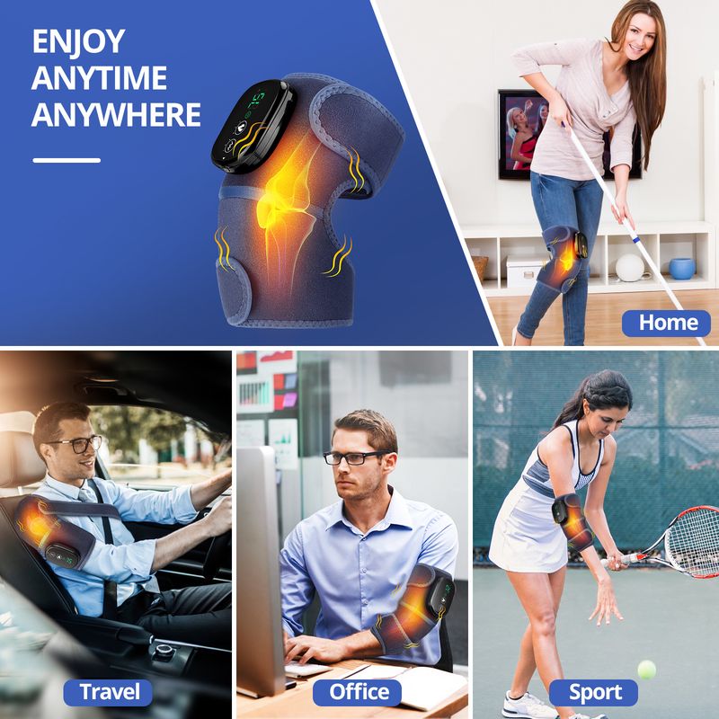 Cuscinetti elettrici per gambe fredde per anziani, conservazione del calore invernale, massaggio riscaldante, terapia vibrazionale articolare, spalla del ginocchio_voghion.com