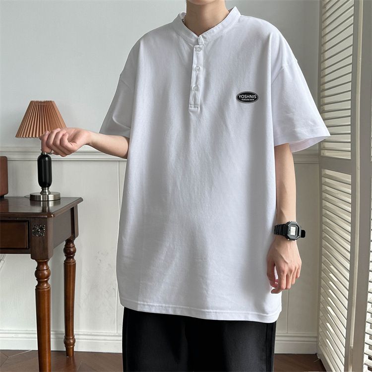Trendy Five Sleeve Hong Kong Style Fashionable Men's Polo Shirt, Youthful Fashion Trend, Lazy Summer_voghion.com