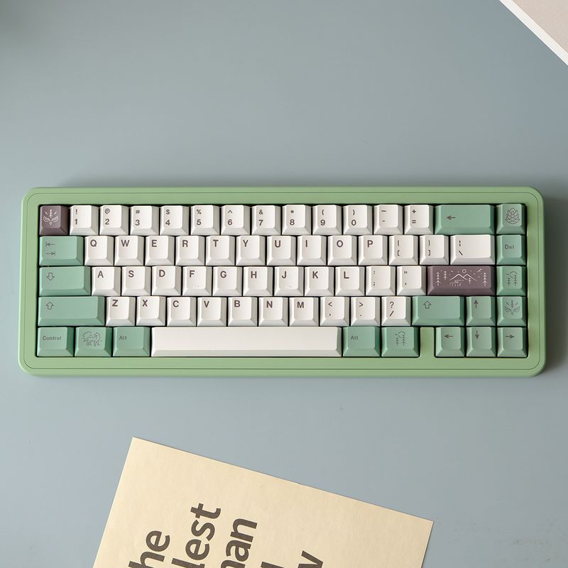 Teclado mecânico de 5 lados com sublimação de névoa 2442, teclas PBT, impressão por transferência térmica_voghion.com