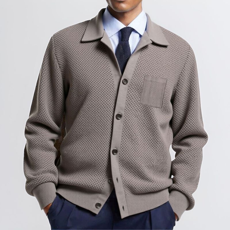 Clothing Autumn Winter New Men's Knitted Cardigan Turn-Down Collar Single-Breasted Sweater Jacket SY0215_voghion.com