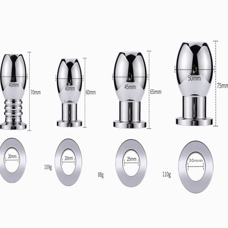 Metal Anal Large Beads Butt Plug Prostate Massager Douche Enema Syringe Head Tip Cleaner Hollow Anus Sex T_voghion.com