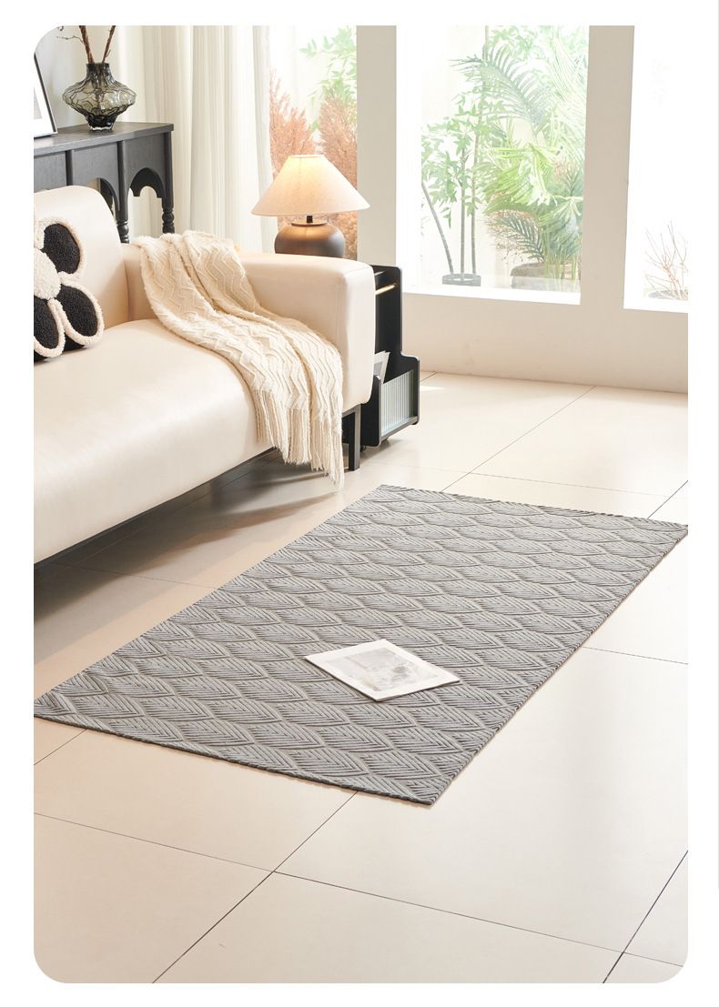 Snow Velvet Striped Rug – Modern Washable Floor Mat For Living Room & Bedroom, Non-Slip Printed Runner (Multiple Sizes & Colors)_voghion.com