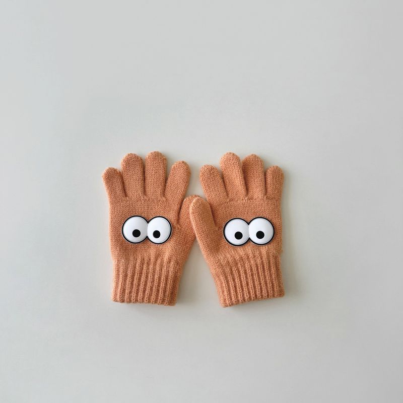 guanti per bambini autunno e inverno stile ins ragazzi e ragazze dita separate caldi guanti da bambino in lana lavorata a maglia a cinque dita_voghion.com